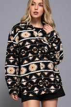 Load image into Gallery viewer, Long Sleeve Printed Fleece Shacket

