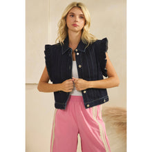 Load image into Gallery viewer, Denim Vest with Front Pleat Details and Ruffles
