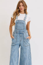 Load image into Gallery viewer, DENIM OVERALL WIDE-LEG JUMPSUIT
