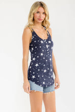 Load image into Gallery viewer, Star Print Henley Tank Top
