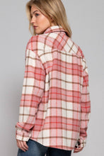 Load image into Gallery viewer, Long Sleeve Wool Blend Plaid Button Down Casual Jacket
