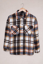 Load image into Gallery viewer, Blue Plaid Pattern Buttoned Shirt Coat with Slits

