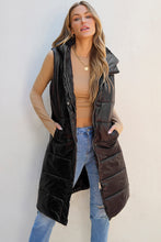 Load image into Gallery viewer, Hooded Long Quilted Vest Coat
