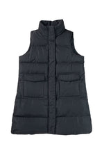 Load image into Gallery viewer, Black Windproof Longline Full Zipper Puffer Vest with Pockets
