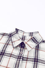 Load image into Gallery viewer, White Oversized Plaid Pattern Shacket with Slits
