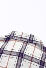 Load image into Gallery viewer, White Oversized Plaid Pattern Shacket with Slits
