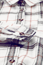 Load image into Gallery viewer, White Oversized Plaid Pattern Shacket with Slits
