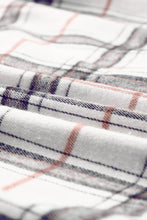 Load image into Gallery viewer, White Oversized Plaid Pattern Shacket with Slits
