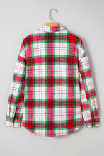Load image into Gallery viewer, Red Christmas Plaid Casual Flannel Shacket
