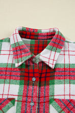 Load image into Gallery viewer, Red Christmas Plaid Casual Flannel Shacket
