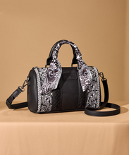Load image into Gallery viewer, Wrangler Bandana Paisley Print Barrel Crossbody  BLK

