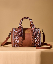 Load image into Gallery viewer, Wrangler Bandana Paisley Print Barrel Crossbody  brn
