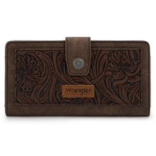 Load image into Gallery viewer, Wrangler Floral Tooled Wallet (coffee)
