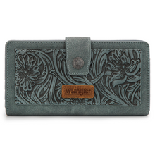 Load image into Gallery viewer, Wrangler Floral Tooled Wallet (jean)
