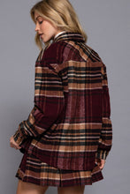 Load image into Gallery viewer, Long Sleeve Wool Blend Plaid Button Down Casual Jacket
