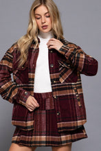 Load image into Gallery viewer, Long Sleeve Wool Blend Plaid Button Down Casual Jacket
