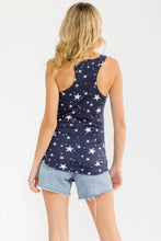 Load image into Gallery viewer, Star Print Henley Tank Top
