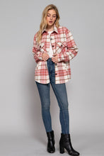 Load image into Gallery viewer, Long Sleeve Wool Blend Plaid Button Down Casual Jacket
