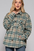 Load image into Gallery viewer, Long Sleeve Wool Blend Plaid Button Down Casual Jacket

