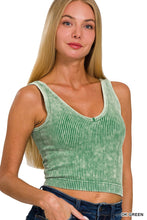 Load image into Gallery viewer, CROPPED PADDED V-NECK ANK TOP AH
