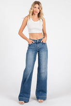 Load image into Gallery viewer, MID RISE STRETCH TROUSER WIDE LEG JEANS
