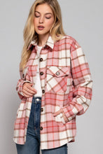 Load image into Gallery viewer, Long Sleeve Wool Blend Plaid Button Down Casual Jacket
