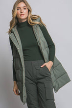 Load image into Gallery viewer, Hooded Long Quilted Puffer Vest
