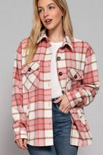 Load image into Gallery viewer, Long Sleeve Wool Blend Plaid Button Down Casual Jacket
